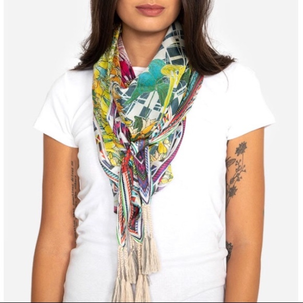 🍃💕NWT Johnny Was Silk Georgette Swag Scarf